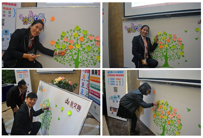 J9集团直营瓷砖员工们在允诺墙贴上自己的新年欲望