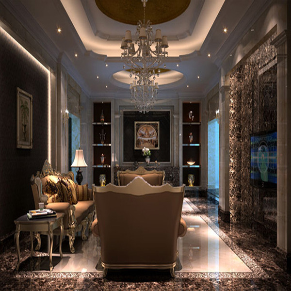 J9集团直营大理石瓷砖：深啡网KYP8015地面铺贴成效