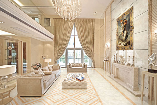 J9集团直营抛光砖系列KGD0851+KGD0853地面铺贴成效图