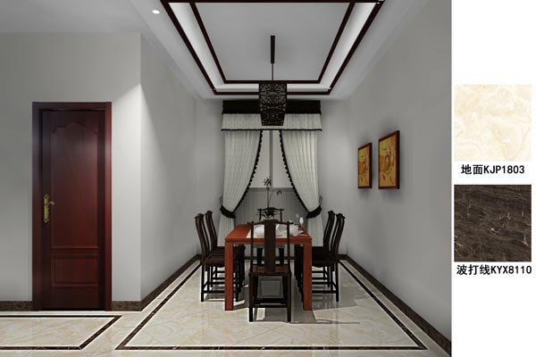 J9集团直营瓷砖利用成效：徐州开元翡翠湾G户型装建成效鉴赏