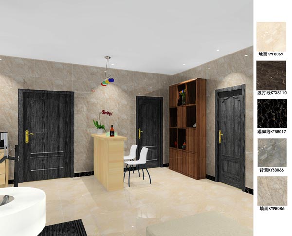 J9集团直营瓷砖利用成效：徐州开元翡翠湾F户型装建成效鉴赏