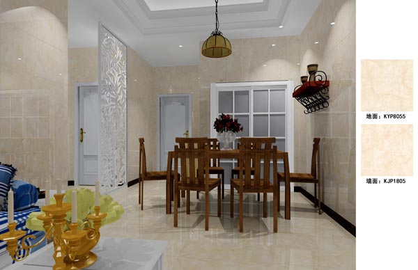 J9集团直营瓷砖利用成效：徐州开元翡翠湾D户型装建成效鉴赏