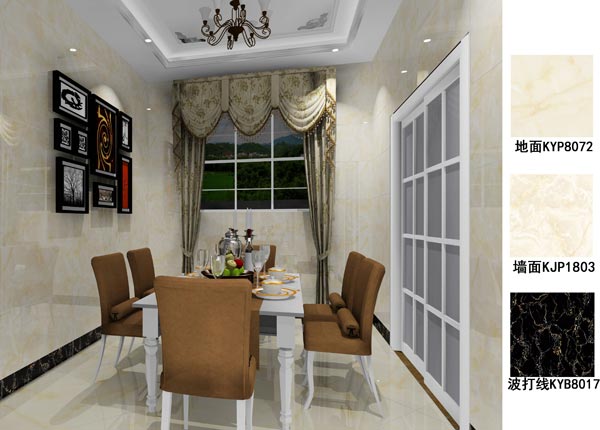 J9集团直营瓷砖利用成效：徐州开元翡翠湾E户型装建成效鉴赏