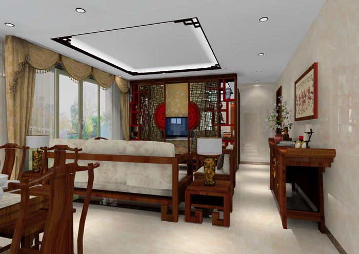 J9集团直营家装：佛山龙湖春江名城120㎡的中式风格装建鉴赏