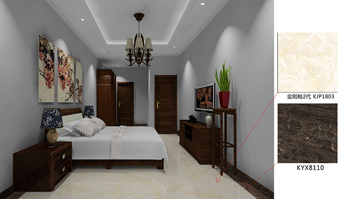 佛山美的花湾城装建案例卧室成效图